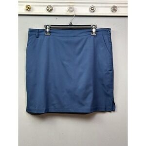 AUR Skort Womens 12 Blue Golf Skirt Shorts Lined Stretch Pockets Casual